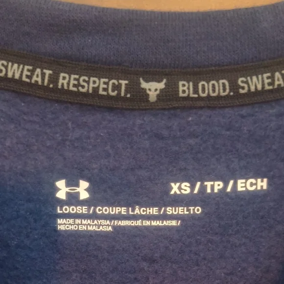 Under Armour x Project Rock XS Cropped Baggy Crewneck Workout Sweatshirt - Picture 6 of 8